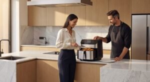 built in air fryer features