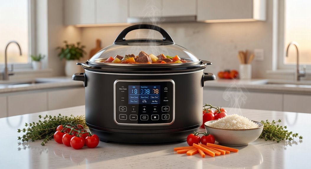eight quart family versatility with dual inserts